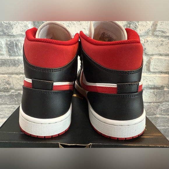 Nike Air Jordan 1 Mid Black Gym Red Size 10.5 - Picture 4 of 11